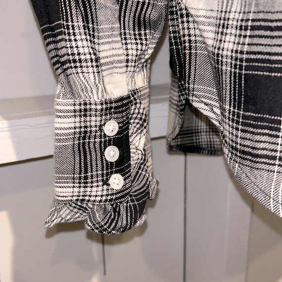 NEW Polo Ralph Lauren Western Black White Plaid Ruffled Button Down XS TP - Picture 6 of 17